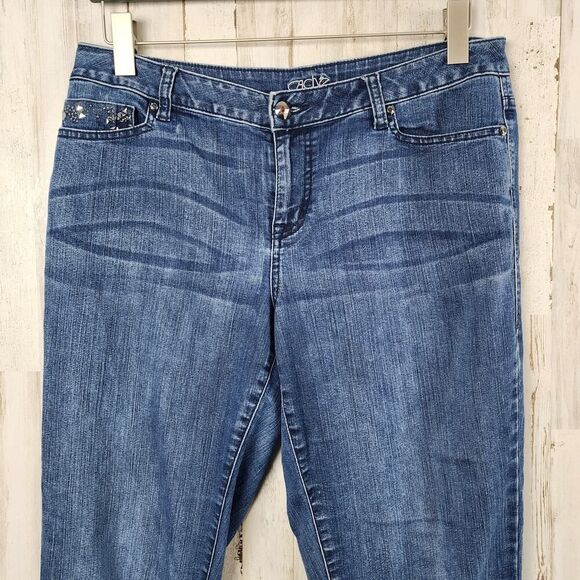 Cache Studded Straight Leg Jeans Blue Size 10 - Picture 4 of 10